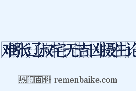 难张辽叔宅无吉凶摄生论是什么意思的图片